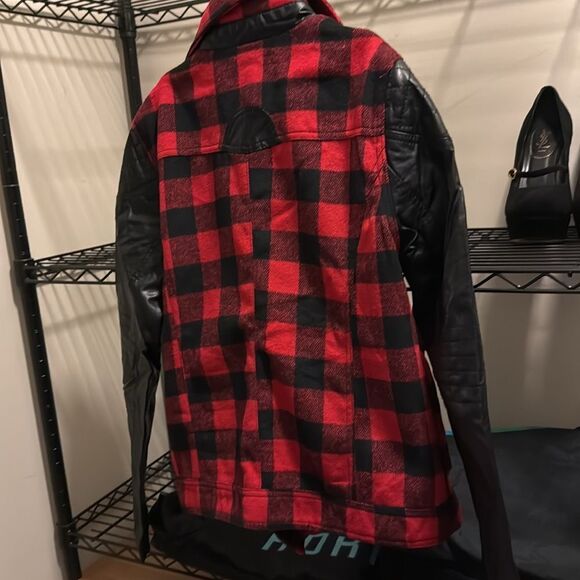 RD style buffalo plaid, biker jacket, size medium - Picture 7 of 10